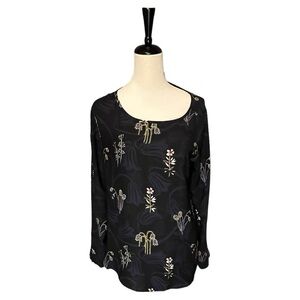 LOFT chiffon womens M long sleeve top